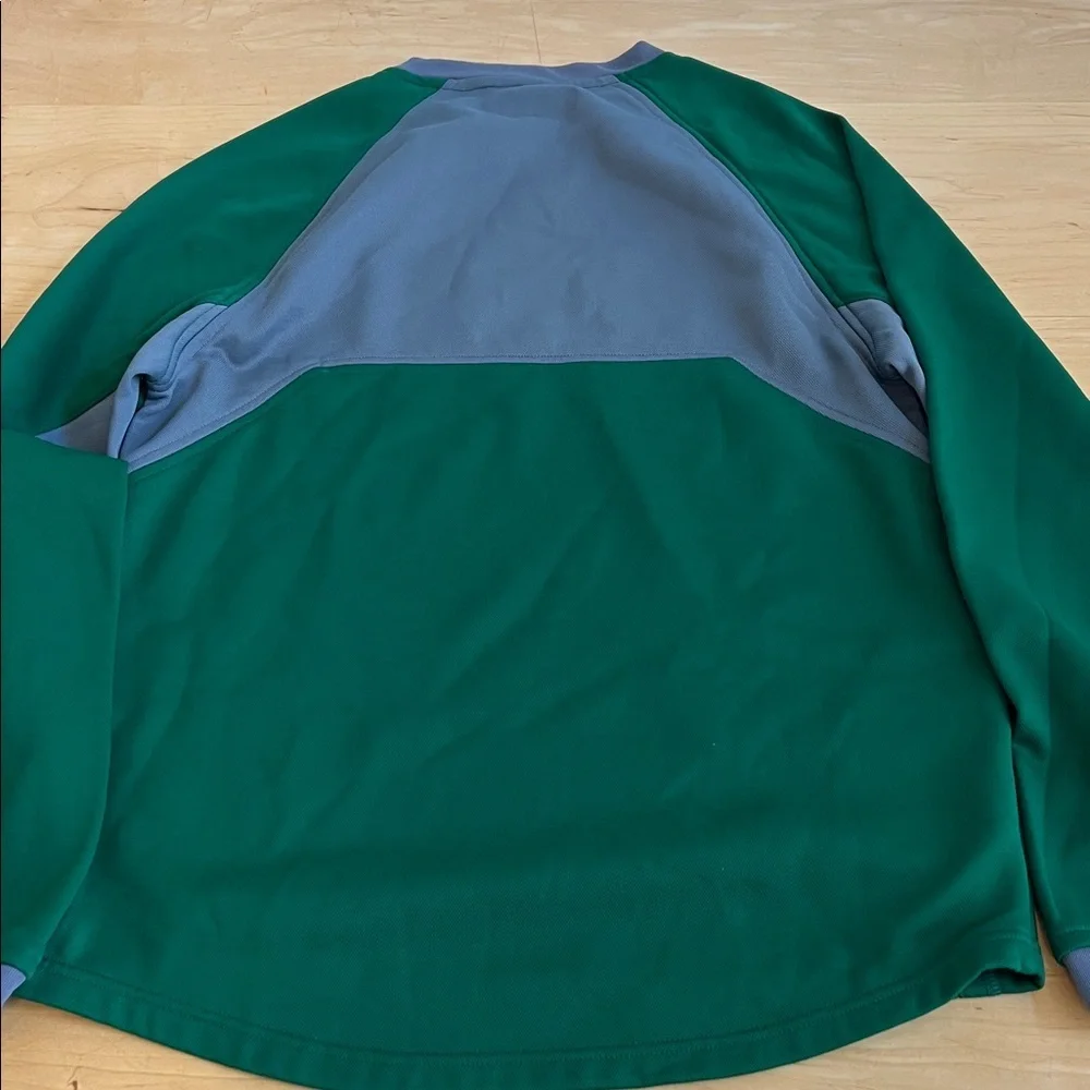 Adidas Forest Green Crewneck Pullover with Gray Trim